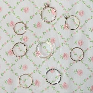Daiso Mixed Metal Thin Stackable Rings - Gold & Silver